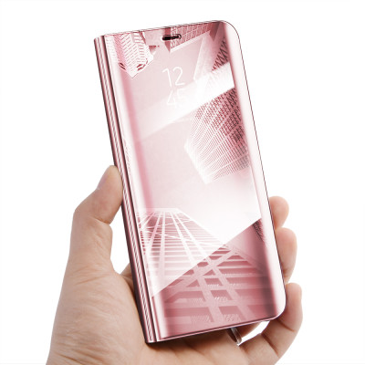 Кожени калъфи Кожени калъфи за Samsung  Калъф тефтер огледален CLEAR VIEW за Samsung Galaxy J6 2018 J600F златисто розов / rose gold